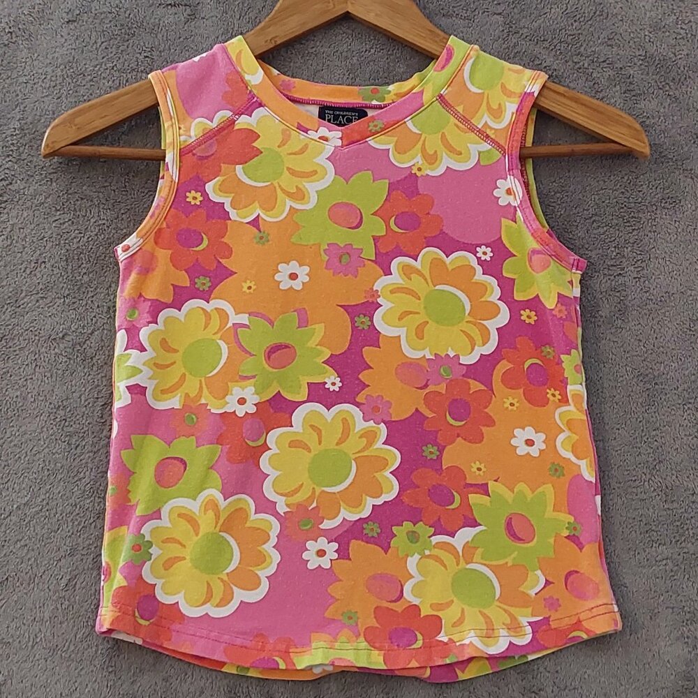 Vintage Children’s Place Floral Tank Top Girls Size 7/8 Y2K